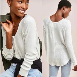 Anthropologie Saturday Sunday Patchwork Waffle Top